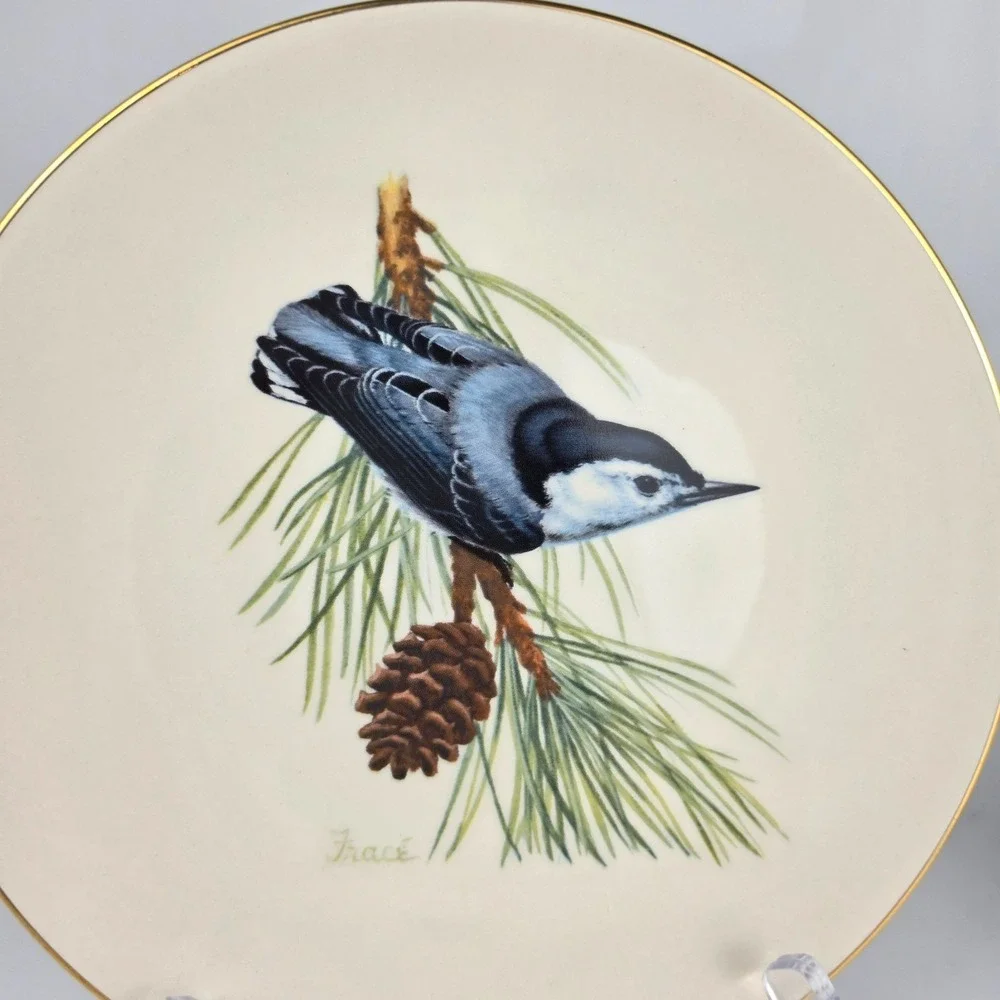 National Wildlife Federation‎ Bluebird Nuthatch Plates 1986 Tracé Belcrest Pair
